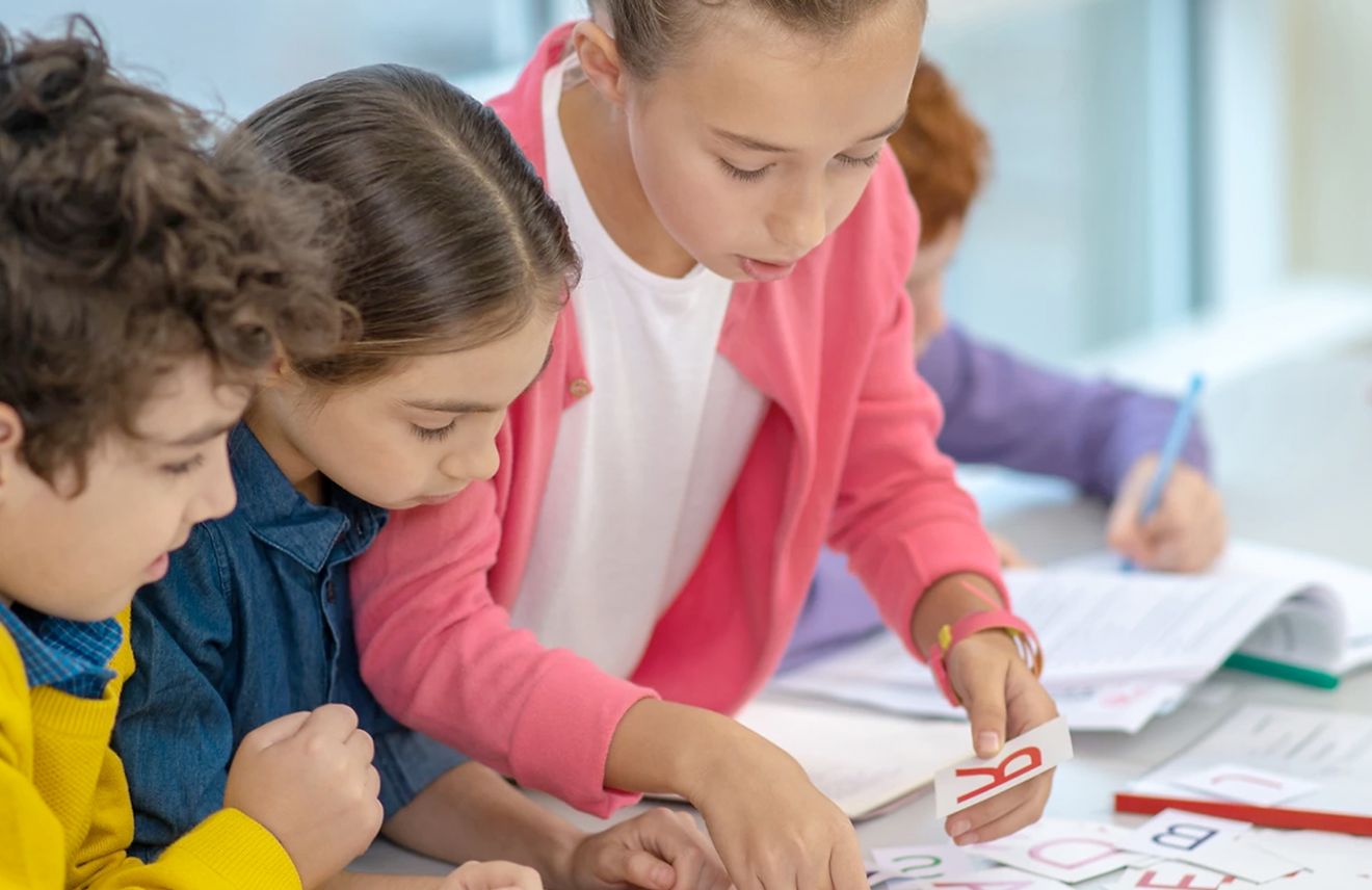 Children learning to spell